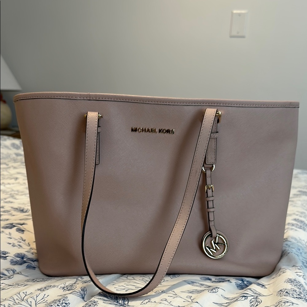 Michael Kors Light Pink Leather Tote Bag